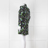 Sandro Black Green Blue Floral Lace Sleeves Mini Tunic