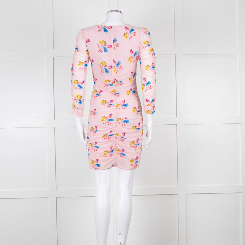 Ganni Ruched Multicoloured Ruched Dress