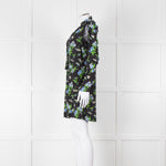Sandro Black Green Blue Floral Lace Sleeves Mini Tunic