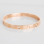 Cartier 18k Rose Gold 4 Diamond Love Bangle