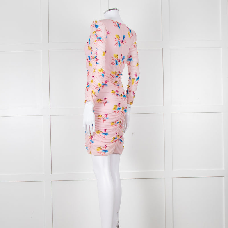 Ganni Ruched Multicoloured Ruched Dress