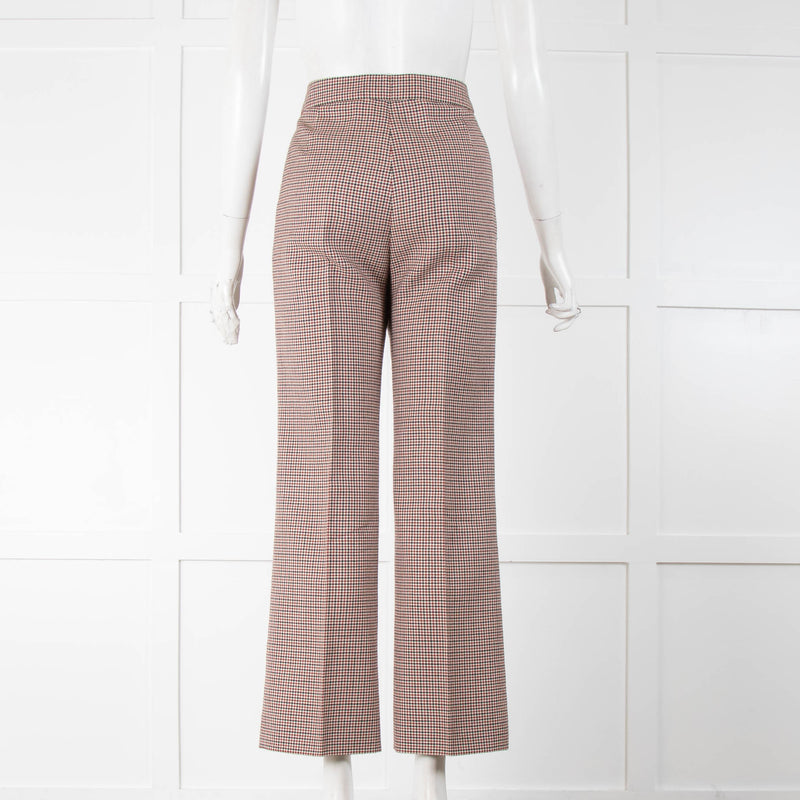 Stella McCartney Cream Red Houndstooth Trousers