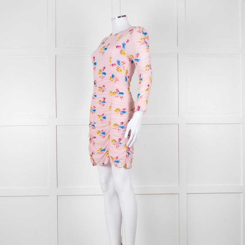 Ganni Ruched Multicoloured Ruched Dress