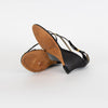 Khaite Black Leather Ankle Strap Wedge Sandals