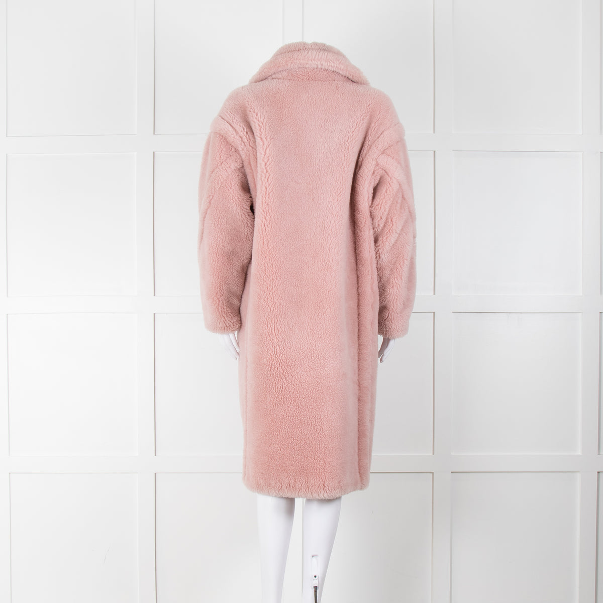 Meteo by Yves Salomon Pink Wool Oversized Teddy Coat