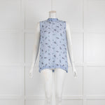 Ganni Blue Floral Sleeveless Top