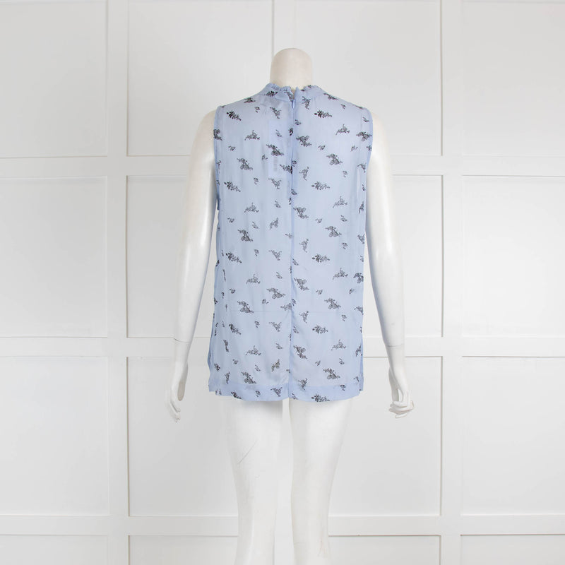 Ganni Blue Floral Sleeveless Top