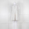 Claudie Pierlot White Lace Broderie Long Sleeve Mini Dress