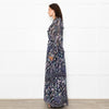 Zadig & Voltaire Blue Black Cream Gold Lurex Floral Print Maxi Dress