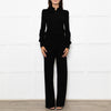 Me+Em Black Jersey Zip Front Sleeved Jumpsuit
