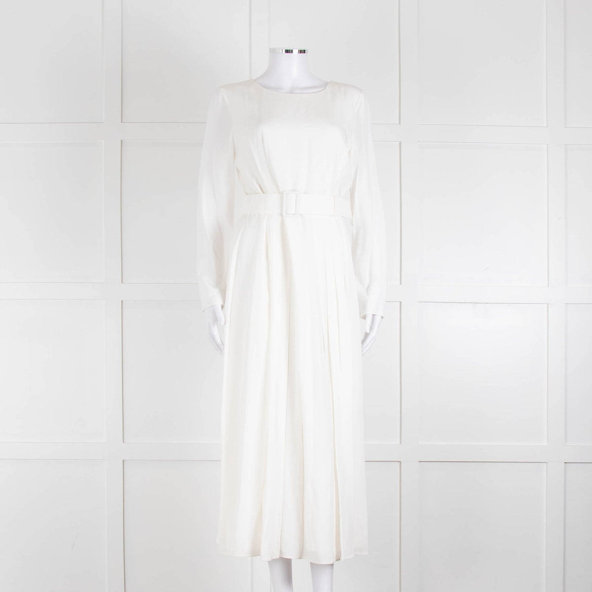 Goat Josephine Cream Belted Midi Dress