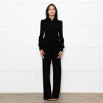 Me+Em Black Jersey Zip Front Sleeved Jumpsuit