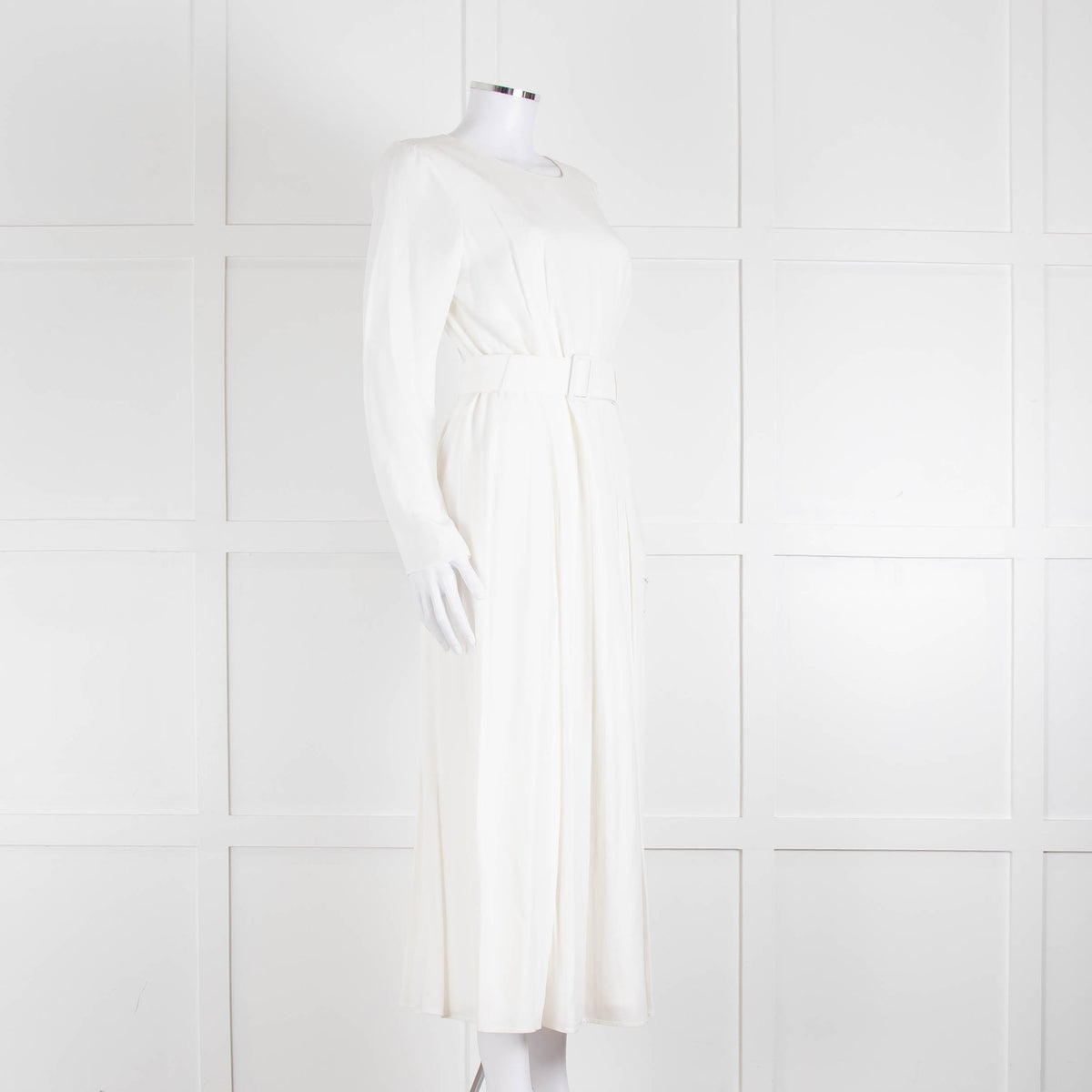 Goat Josephine Cream Belted Midi Dress