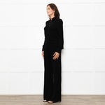 Me+Em Black Jersey Zip Front Sleeved Jumpsuit
