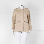 Lily Aldridge For Velvet Beige Cotton Zip Up Jacket