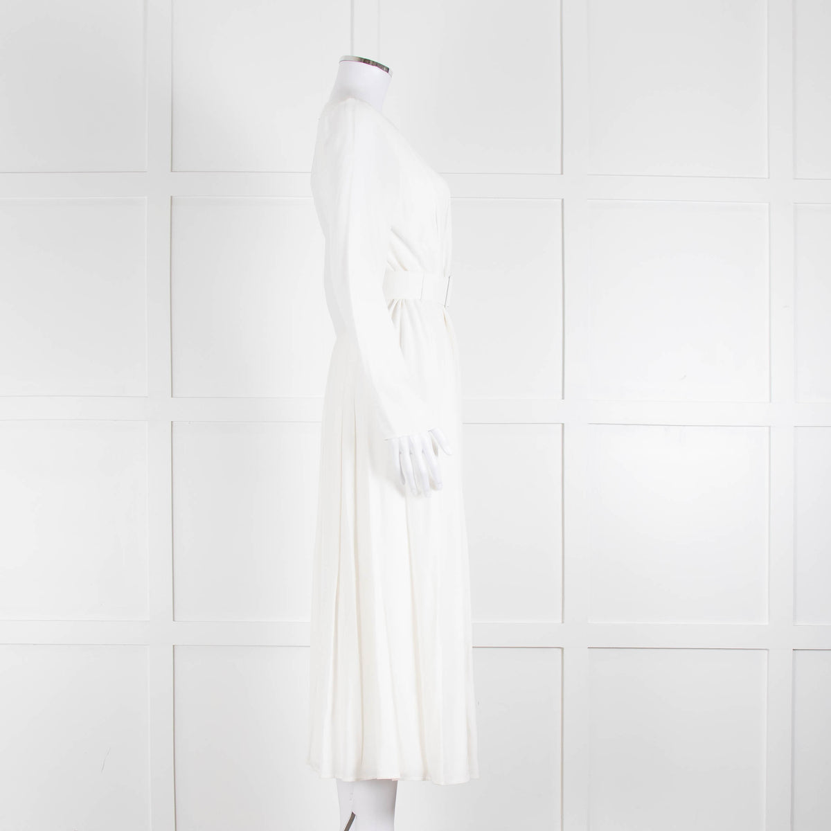 Goat Josephine Cream Belted Midi Dress