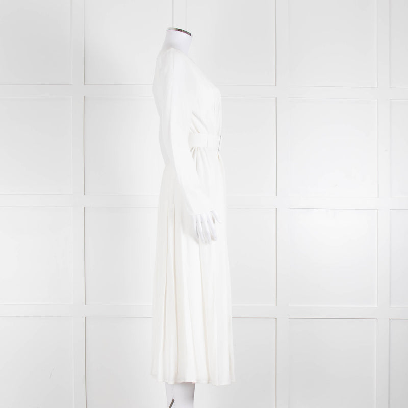 Goat Josephine Cream Belted Midi Dress