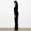 Me+Em Black Jersey Zip Front Sleeved Jumpsuit