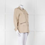 Lily Aldridge For Velvet Beige Cotton Zip Up Jacket