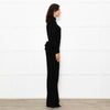 Me+Em Black Jersey Zip Front Sleeved Jumpsuit
