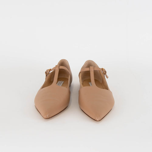 Gabriela Hearst Lola Ballerina Flat Nude Shoes