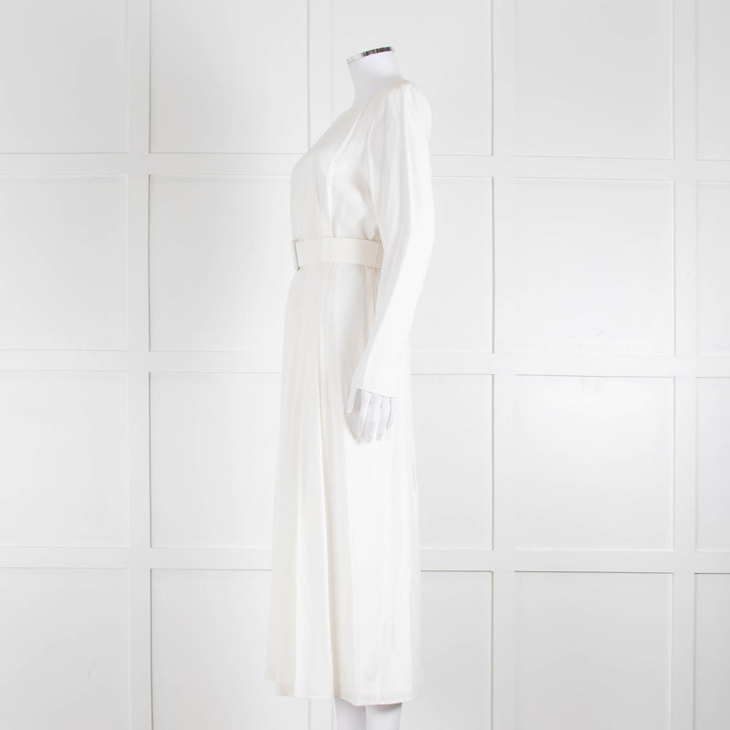 Goat Josephine Cream Belted Midi Dress
