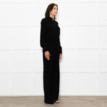 Me+Em Black Jersey Zip Front Sleeved Jumpsuit