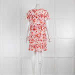 Badgley Mischka Pink and Orange Floral Mini Dress