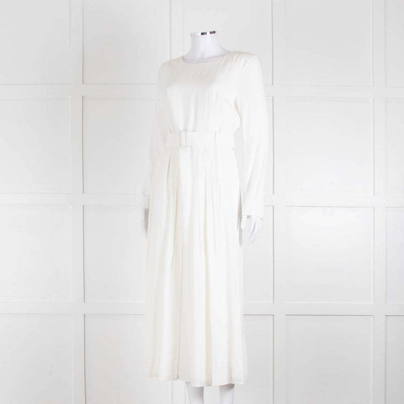 Goat Josephine Cream Belted Midi Dress