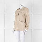 Lily Aldridge For Velvet Beige Cotton Zip Up Jacket