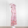 Miss June Pink Floral Frilled Off Shoulder Maxi Dress