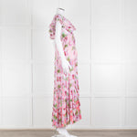 Miss June Pink Floral Frilled Off Shoulder Maxi Dress