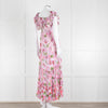 Miss June Pink Floral Frilled Off Shoulder Maxi Dress