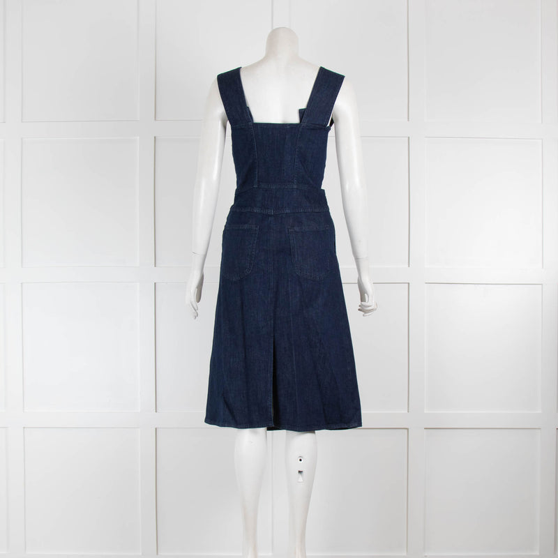 See By Chloe Blue Denim Dress with Corset Detail Front