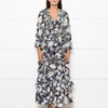 Needle & Thread Black Cream Green Floral Frill Detail Maxi Dress