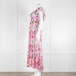 Miss June Pink Floral Frilled Off Shoulder Maxi Dress