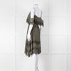 Gold Hawk Green Lace Trim Sleeveless Short Dress