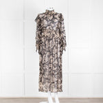 Miss June Black And Beige Paisley High Neck Maxi Dress With Slip