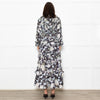 Needle & Thread Black Cream Green Floral Frill Detail Maxi Dress