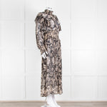Miss June Black And Beige Paisley High Neck Maxi Dress With Slip