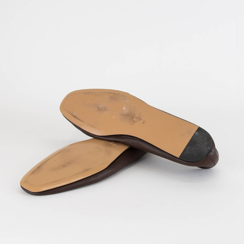 Le Monde Beryl Brown Leather Slipper