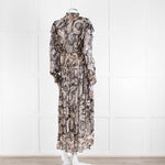 Miss June Black And Beige Paisley High Neck Maxi Dress With Slip
