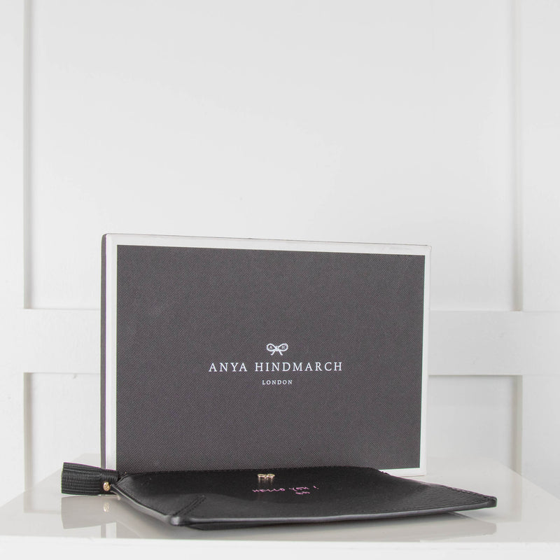 Anya Hindmarch Loose Pocket Black London Grain Purse