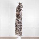 Miss June Black And Beige Paisley High Neck Maxi Dress With Slip