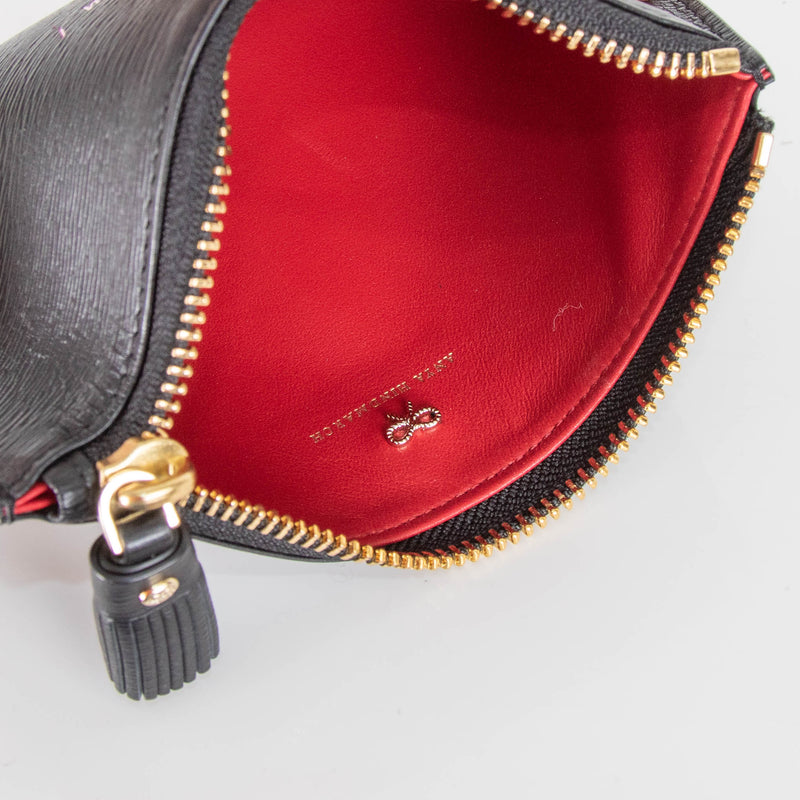 Anya Hindmarch Loose Pocket Black London Grain Purse