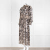 Miss June Black And Beige Paisley High Neck Maxi Dress With Slip