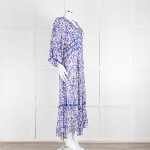 Ba&sh Blue And White Floral Paisley Maxi Dress