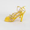 Paul Andrew Yellow Patent 3 Strap Sandals