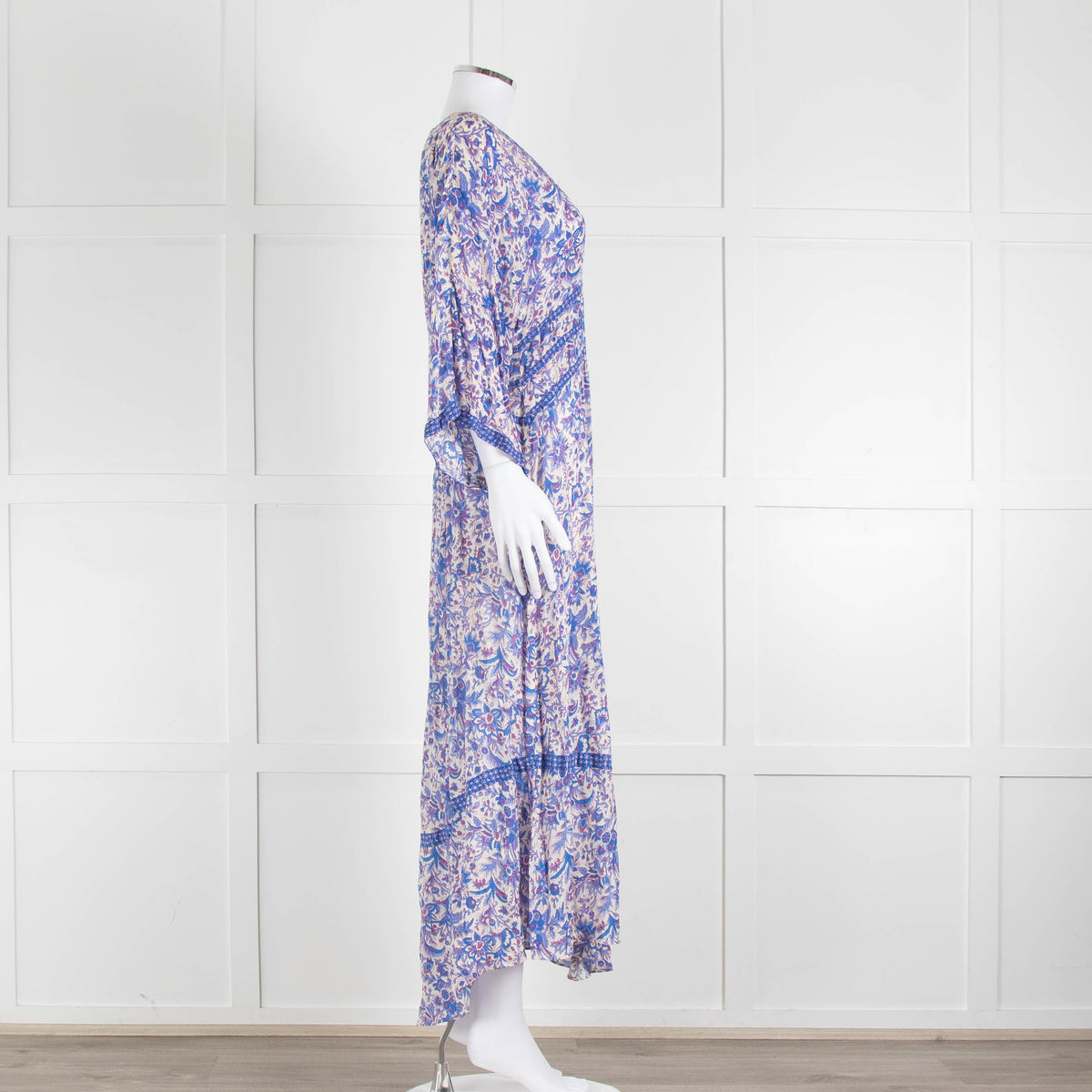Ba&sh Blue And White Floral Paisley Maxi Dress