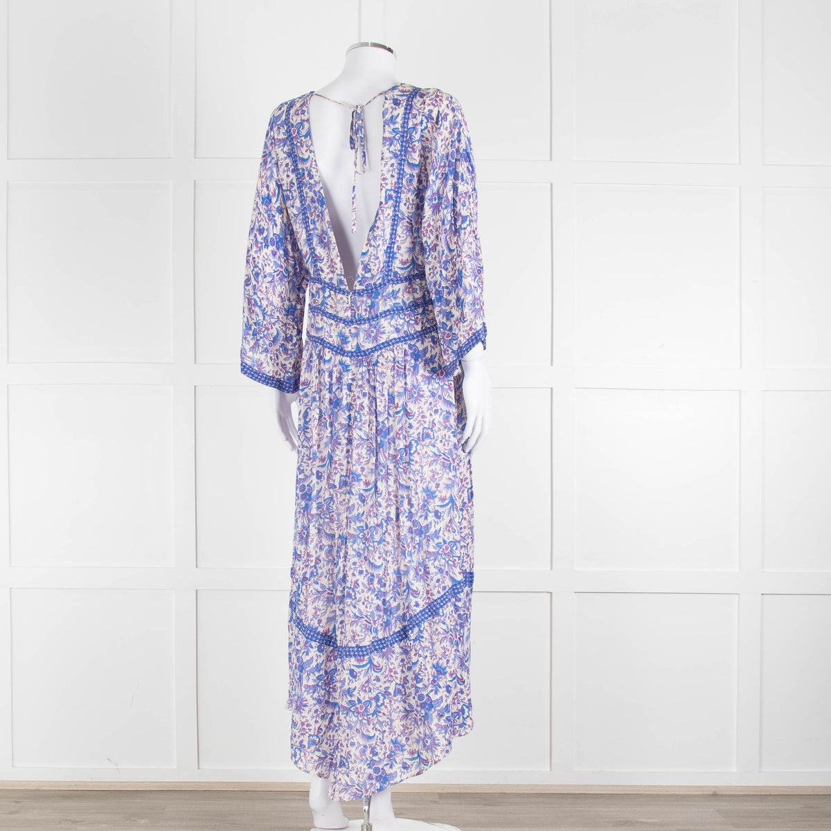 Ba&sh Blue And White Floral Paisley Maxi Dress